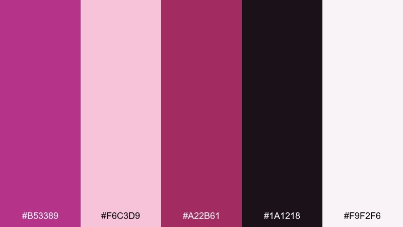 cherry blossom night fandango color palette with hex codes