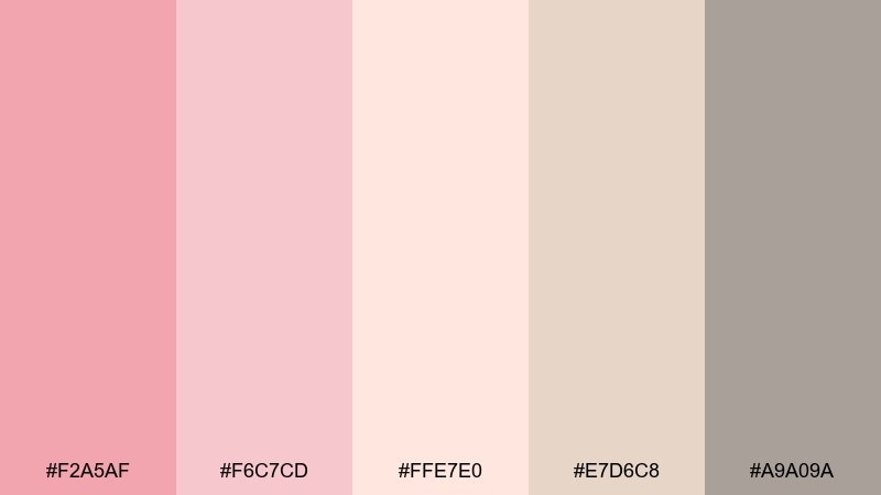 cherry blossom retro pastel red color palette with hex codes