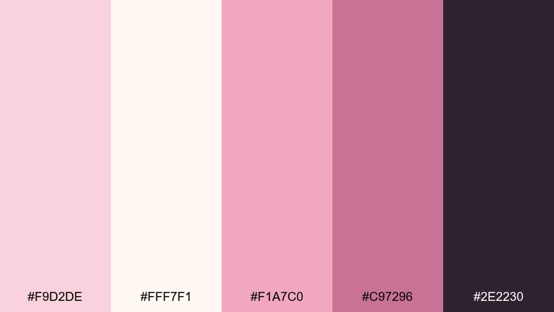 cherry blossom ui pink cream color palette with hex codes