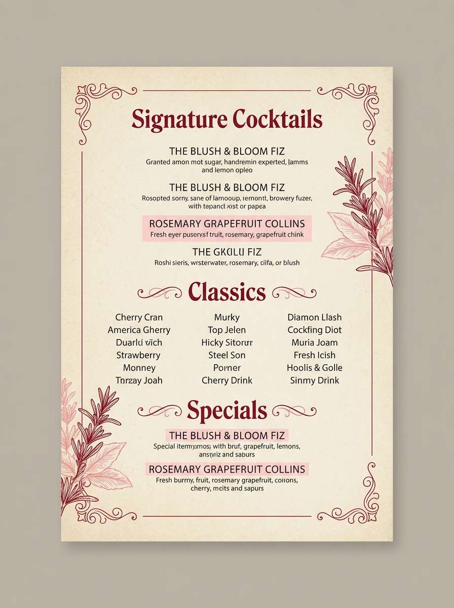 cherry cocktail menu