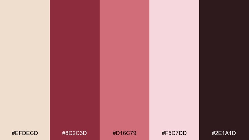 cherry cordial color palette with hex codes