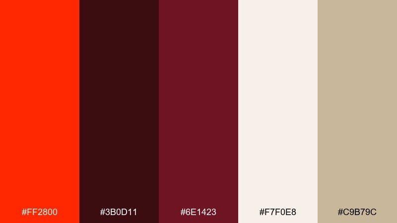 cherry espresso ferrari red color palette with hex codes