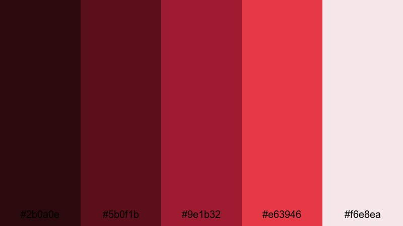 cherry noir color palette with hex codes