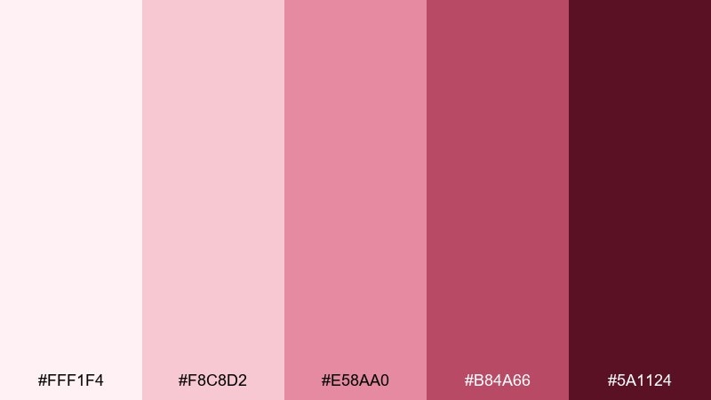 cherry wine monochromatic color palette with hex codes