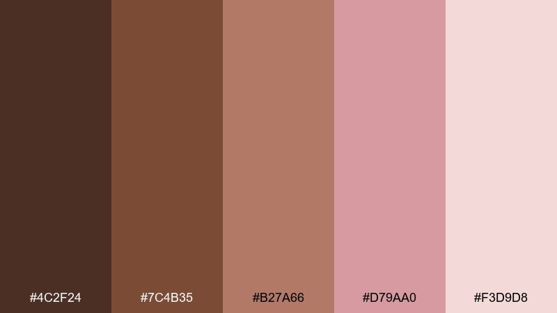 chestnut bloom color palette with hex codes