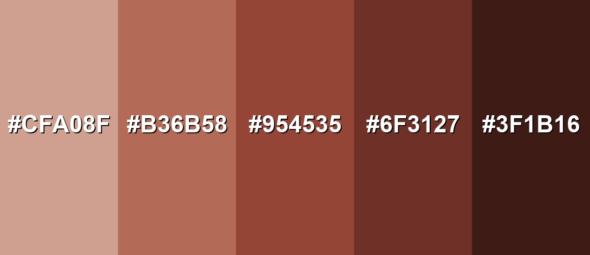 shades and variations of chestnut-color