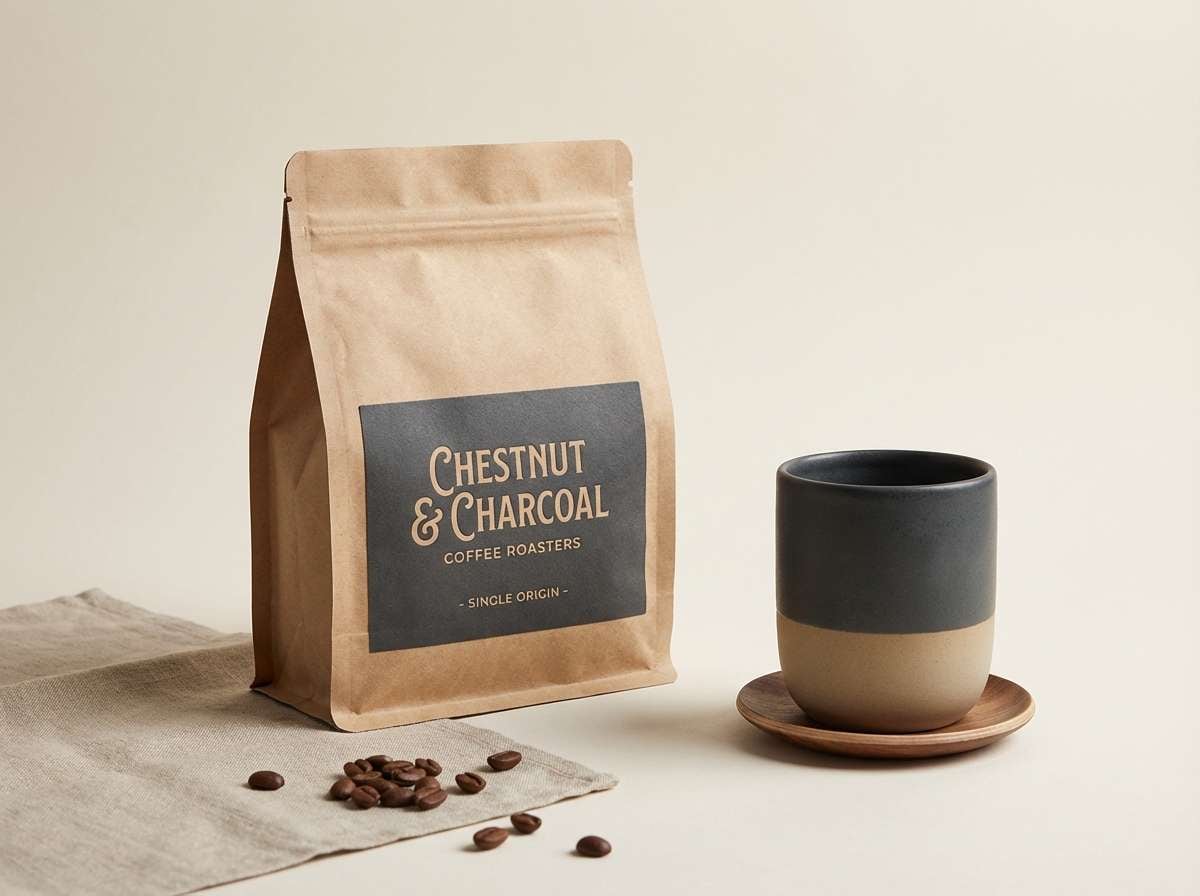 kraft coffee bag mockup