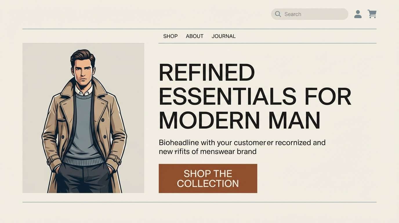 menswear website hero ui