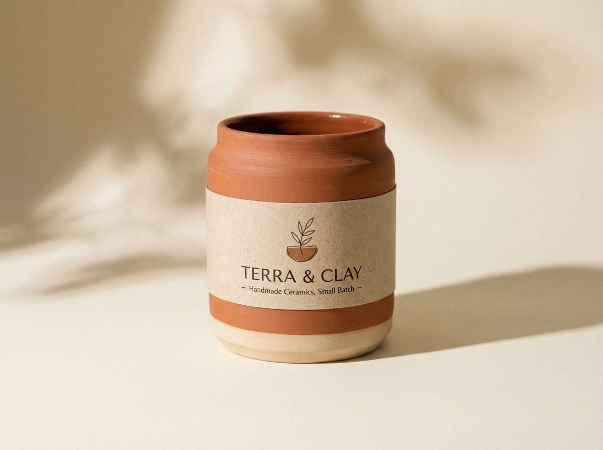 ceramic jar label mockup