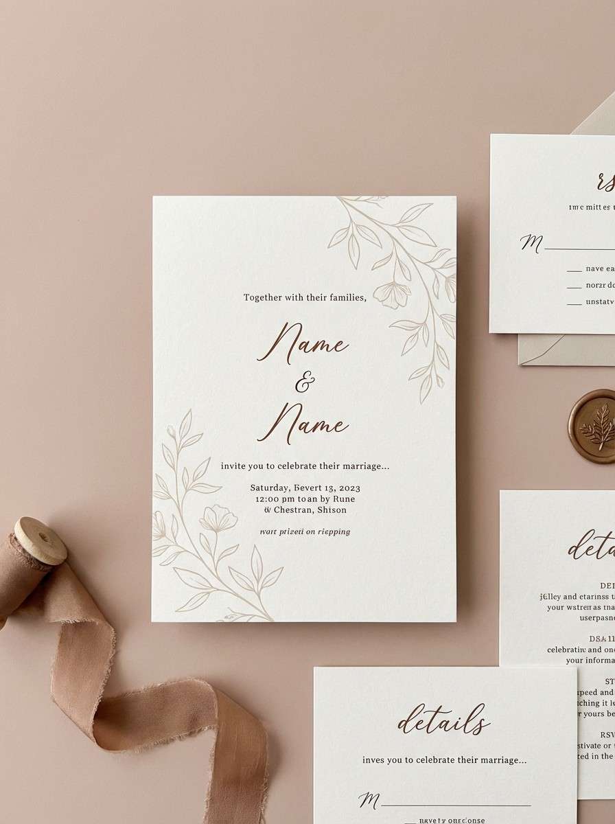 blush wedding invitation