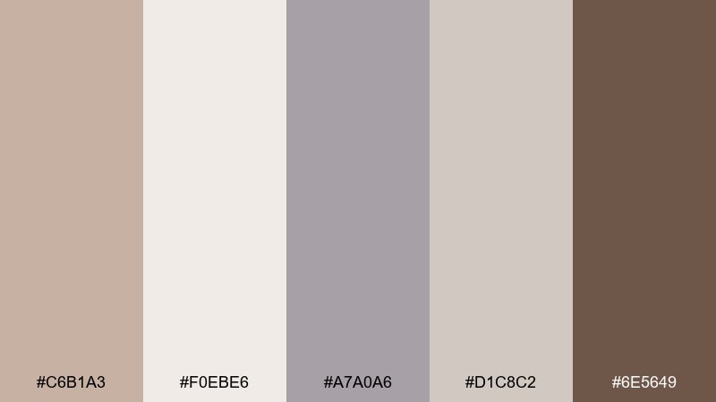 chestnut fog editorial pastel brown color palette with hex codes