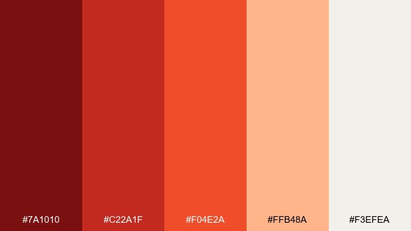 chili glaze red orange color palette with hex codes