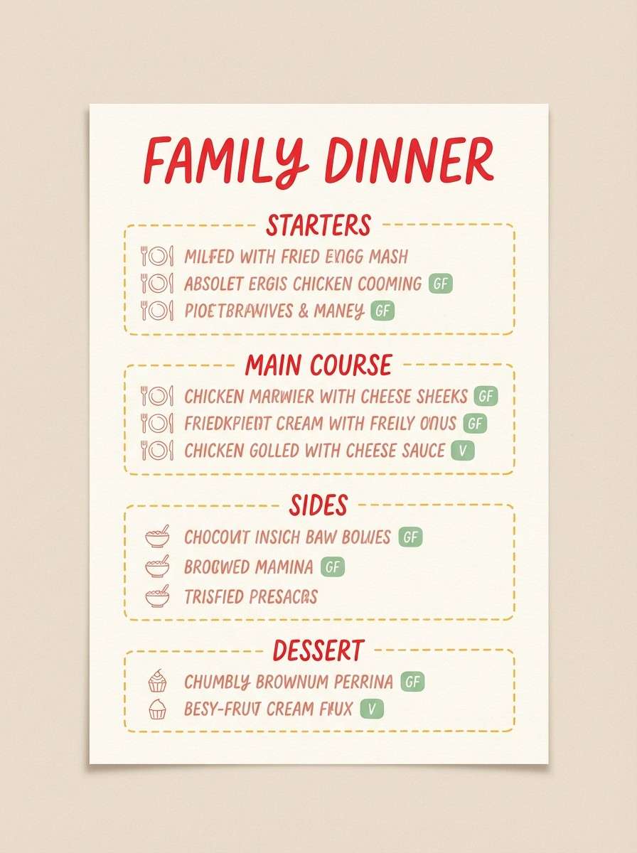 peach orchard menu card