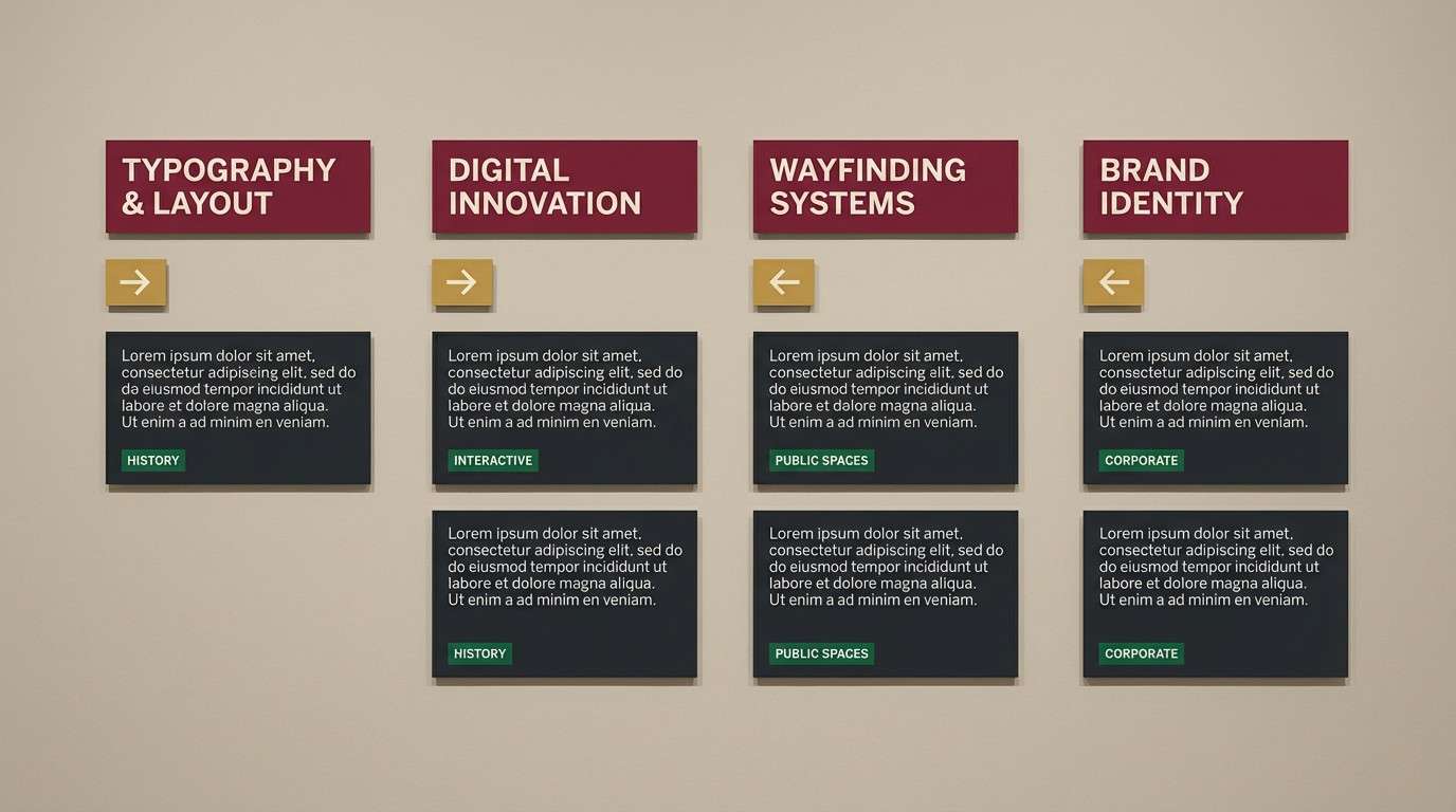 temple roof exhibit signage