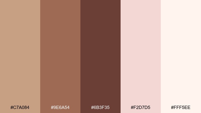 chocolate and blush color palette with hex codes