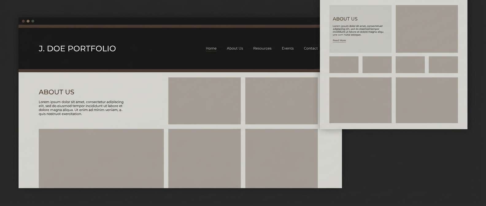 portfolio ui in smoky browns