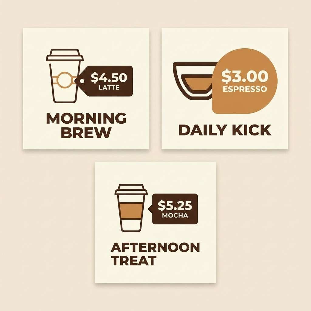 coffee posts in caramel tones