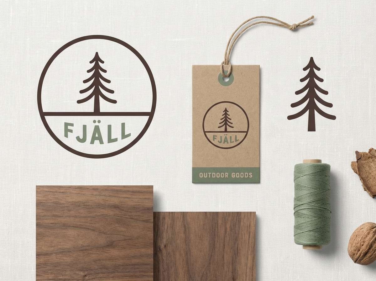 outdoor branding in brown and sage