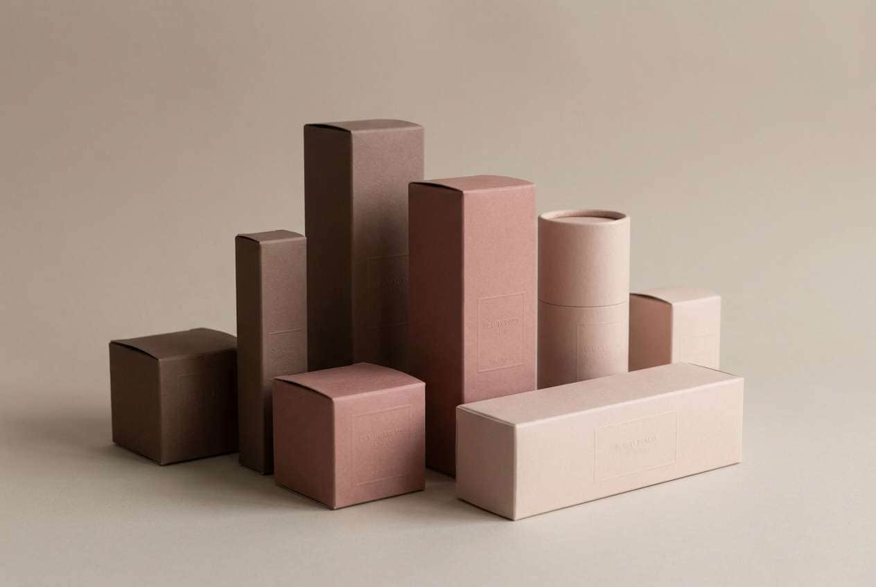 beauty packaging in mocha rose