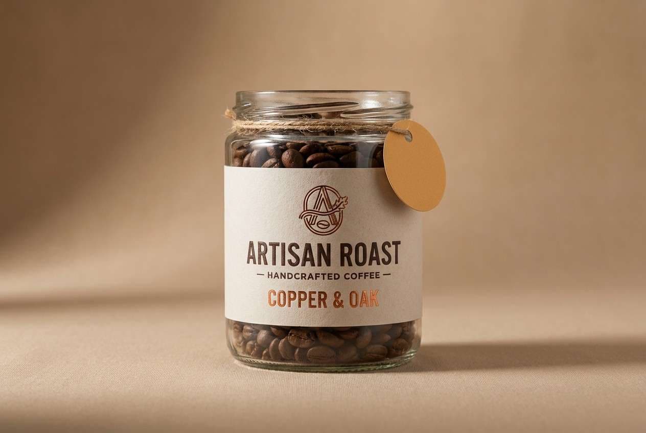 craft label in copper browns