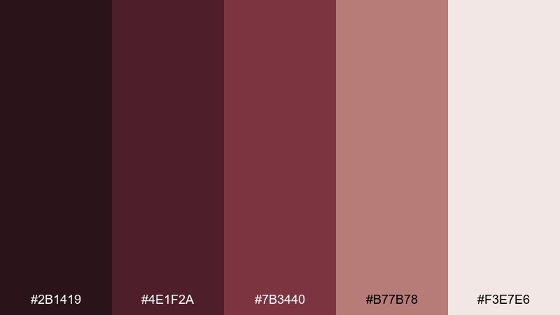 chocolate cherry color palette with hex codes