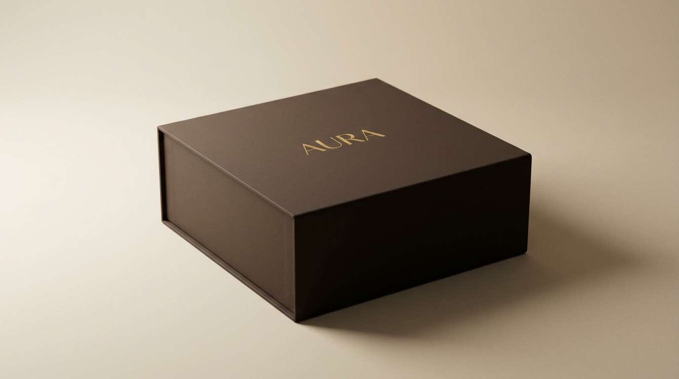 dark brown gold gift box