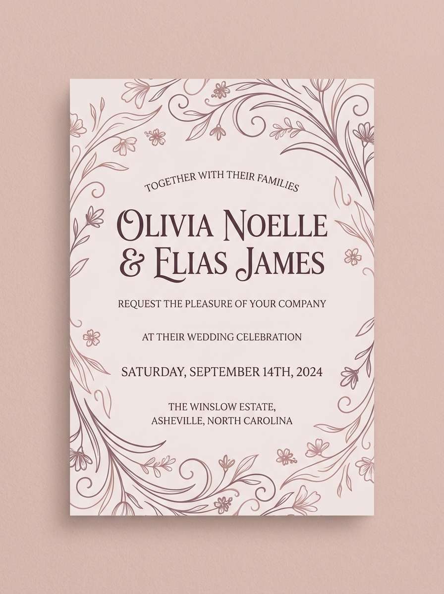 romantic wedding invite