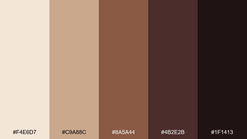 chocolate fudge ice cream color palette with hex codes
