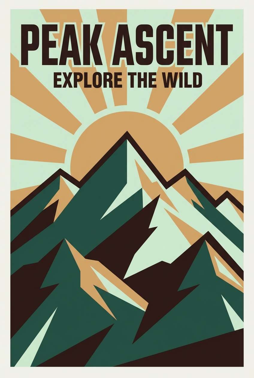 andes sunrise travel poster