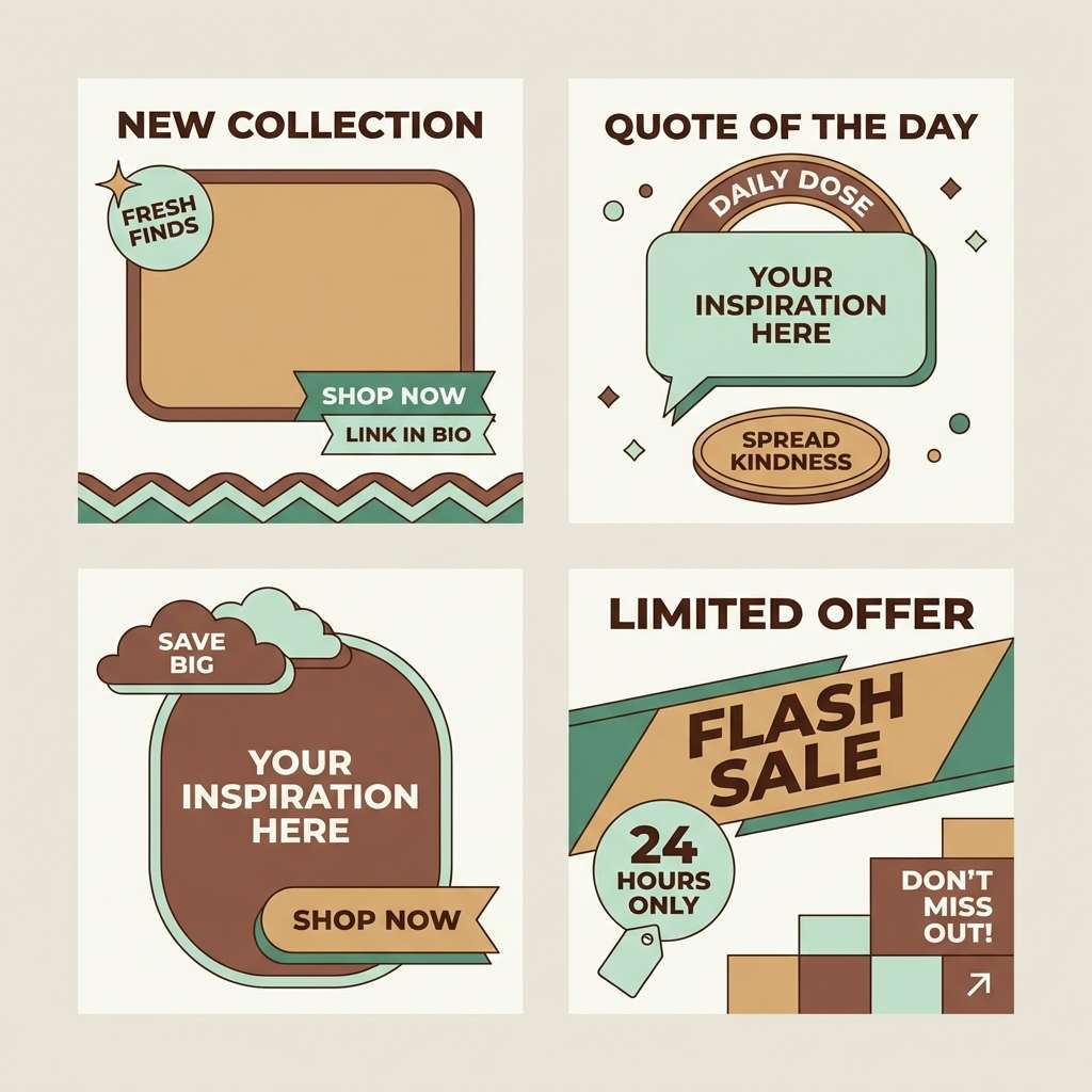 retro mint social templates