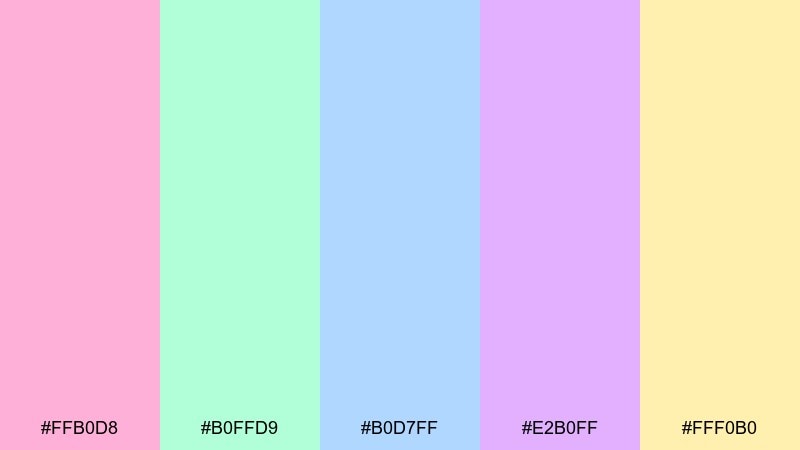 chrome confetti holographic color palette with hex codes