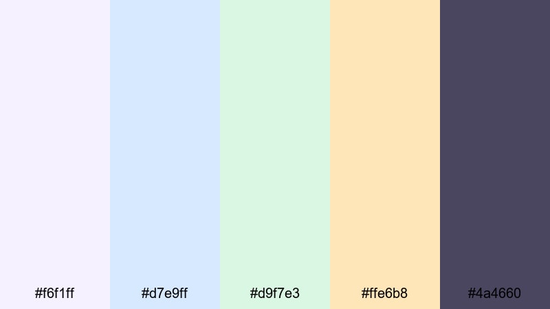church sunday calm color palette with hex codes