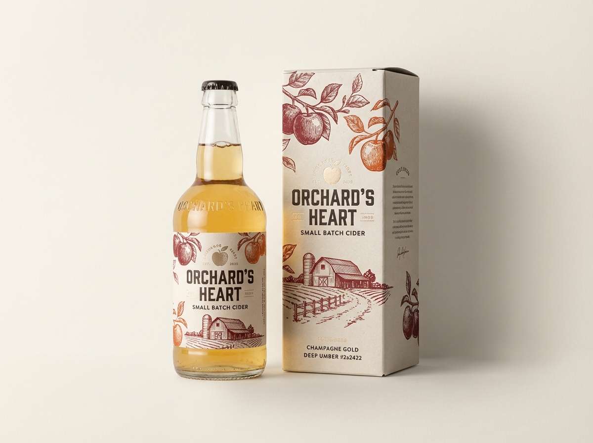 cider label in dusk tones