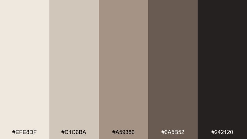 cinder and sandstone color palette with hex codes