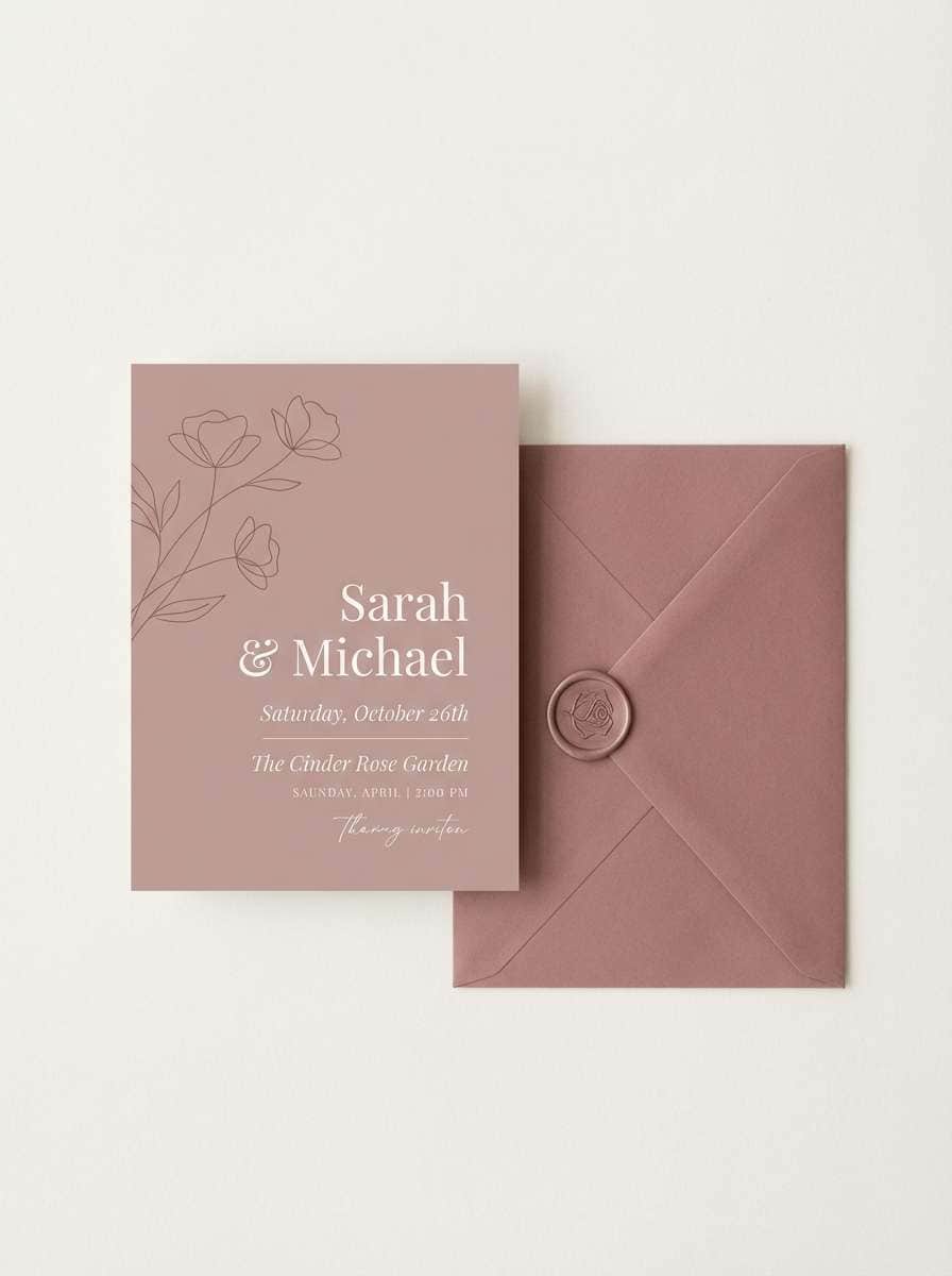 smoky rose invitation