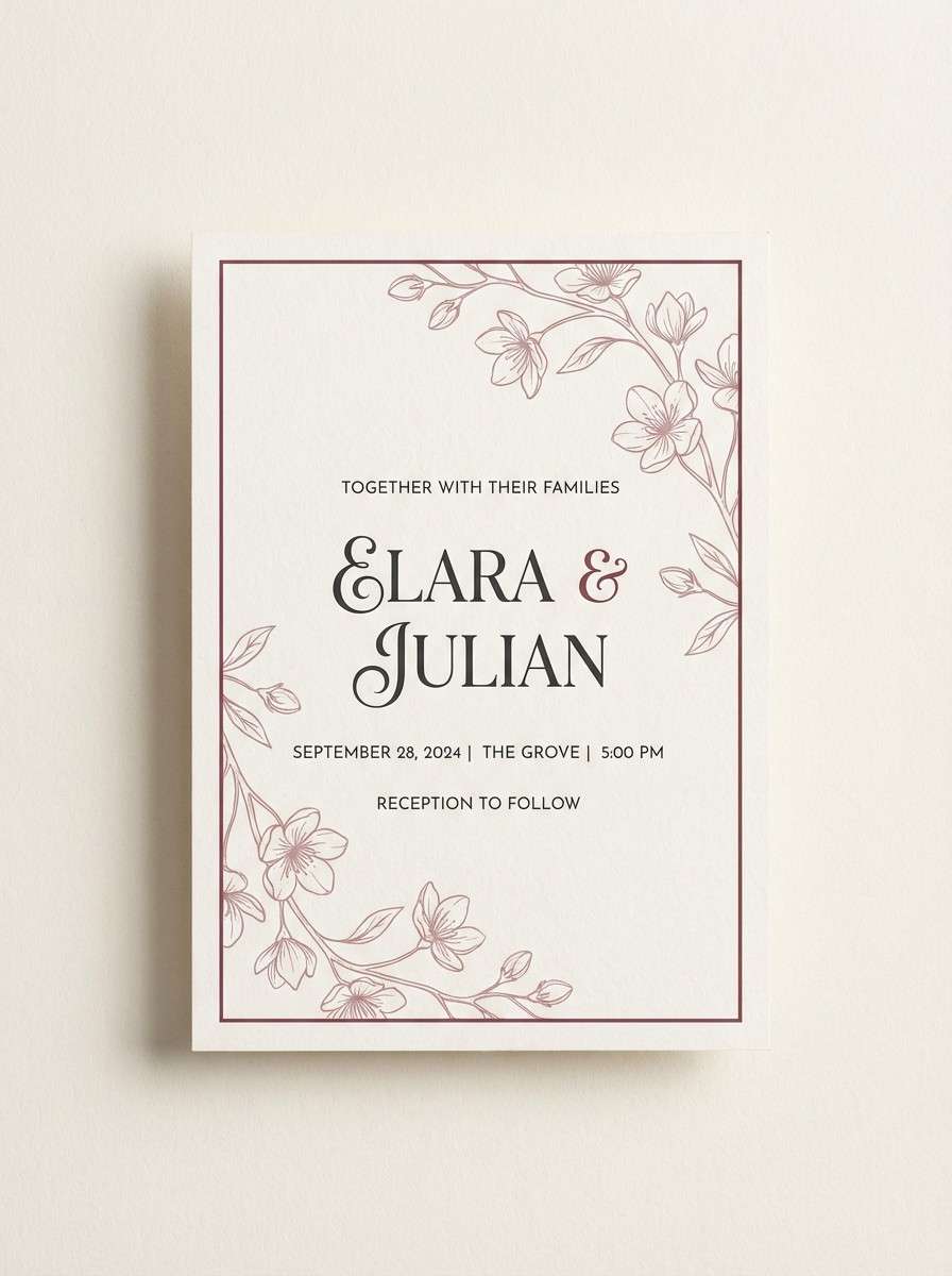 romantic wedding invitation