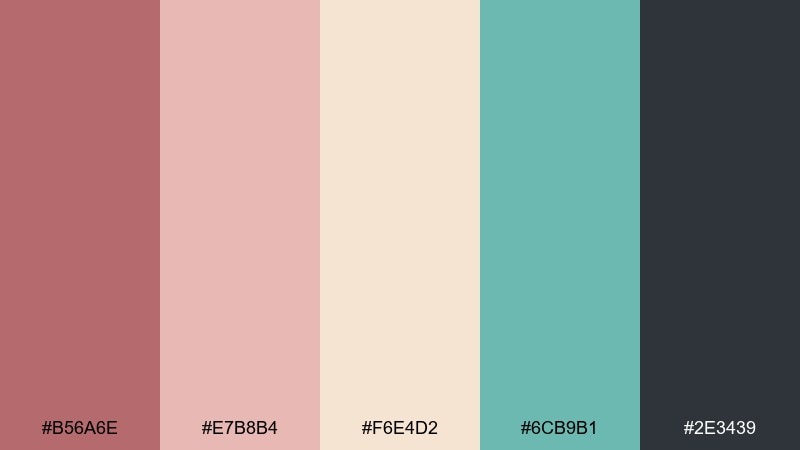 cinnamon blush sleeping beauty color palette with hex codes