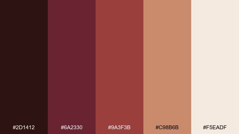 cinnamon cabernet color palette with hex codes