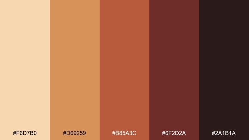 cinnamon cider autumn color palette with hex codes