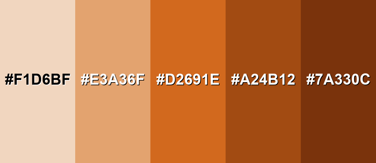 shades and variations of cinnamon-color