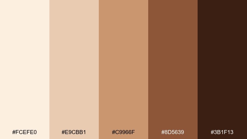 cinnamon cream coffee cream color palette with hex codes