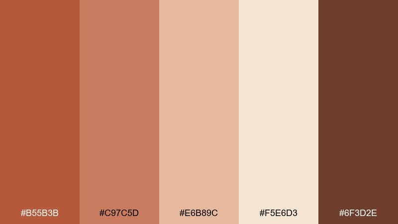 cinnamon latte warm color palette with hex codes