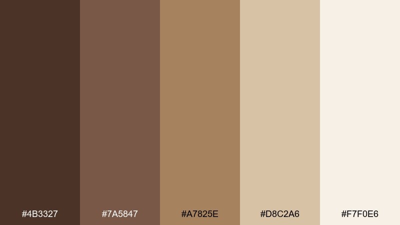 cinnamon oat chocolate brown color palette with hex codes