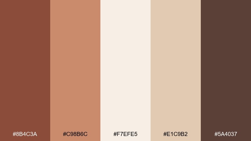 cinnamon oat latte chestnut color palette with hex codes