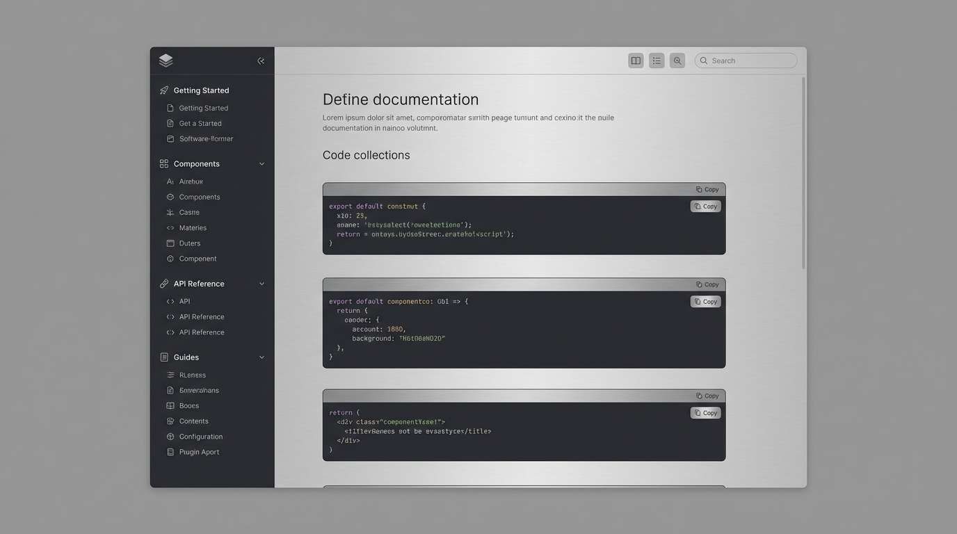documentation ui in cool grays