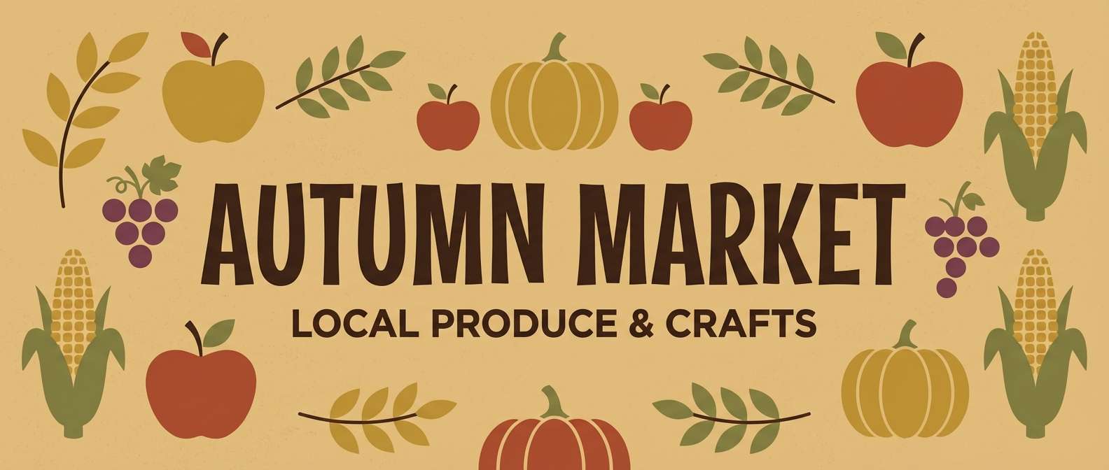 autumn banner in earthy tones