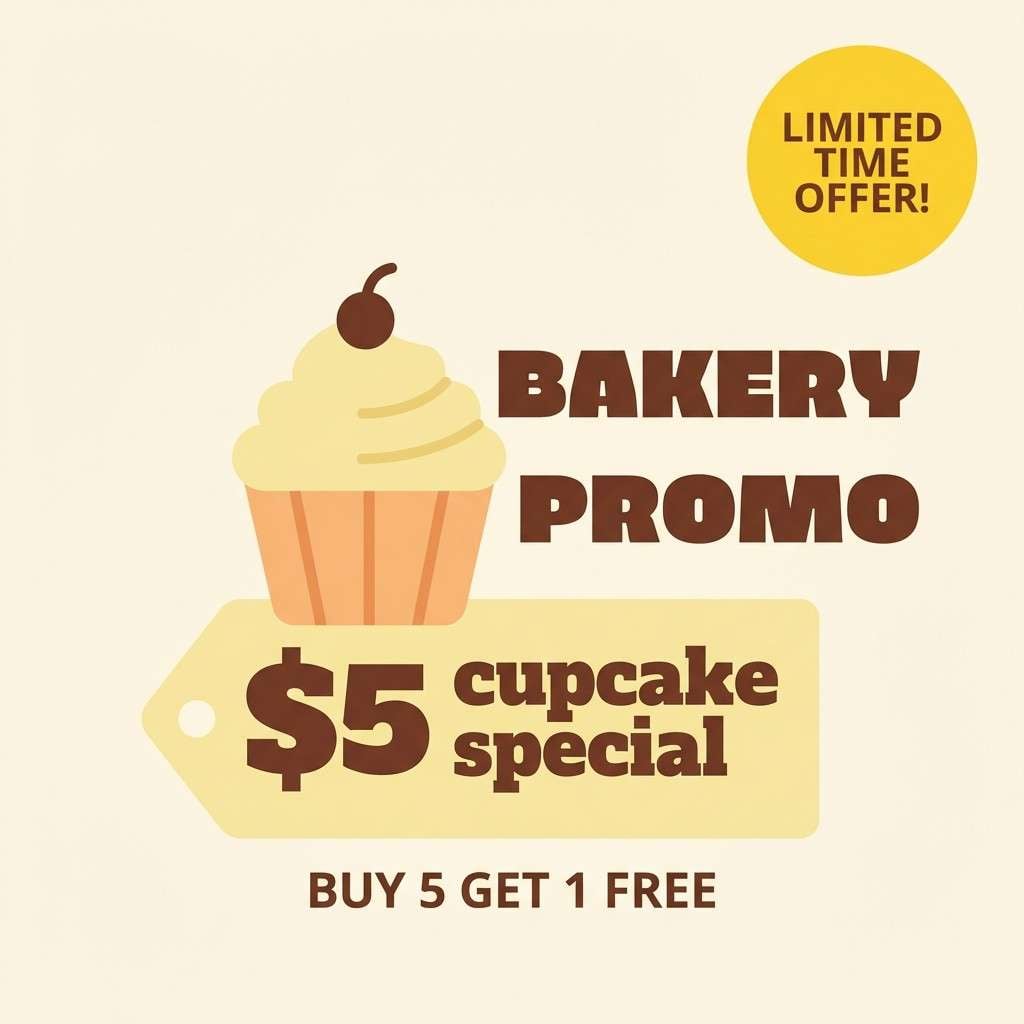 bakery ad in buttercream tones