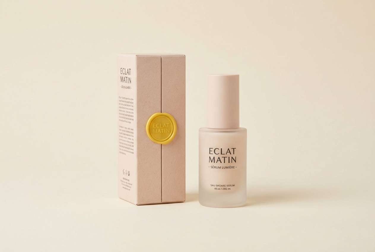 skincare ad in blush and gold