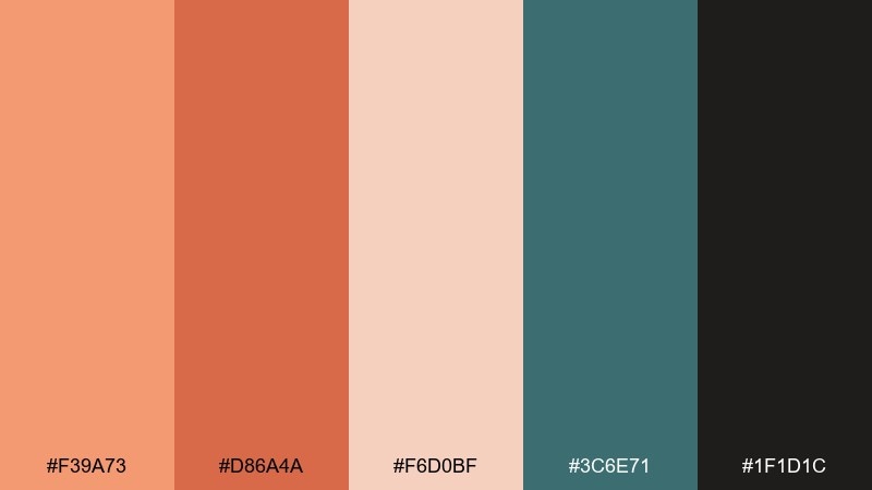 citrus clay color palette with hex codes