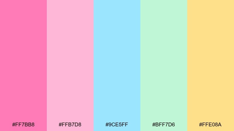 citrus cotton twist cotton candy color palette with hex codes